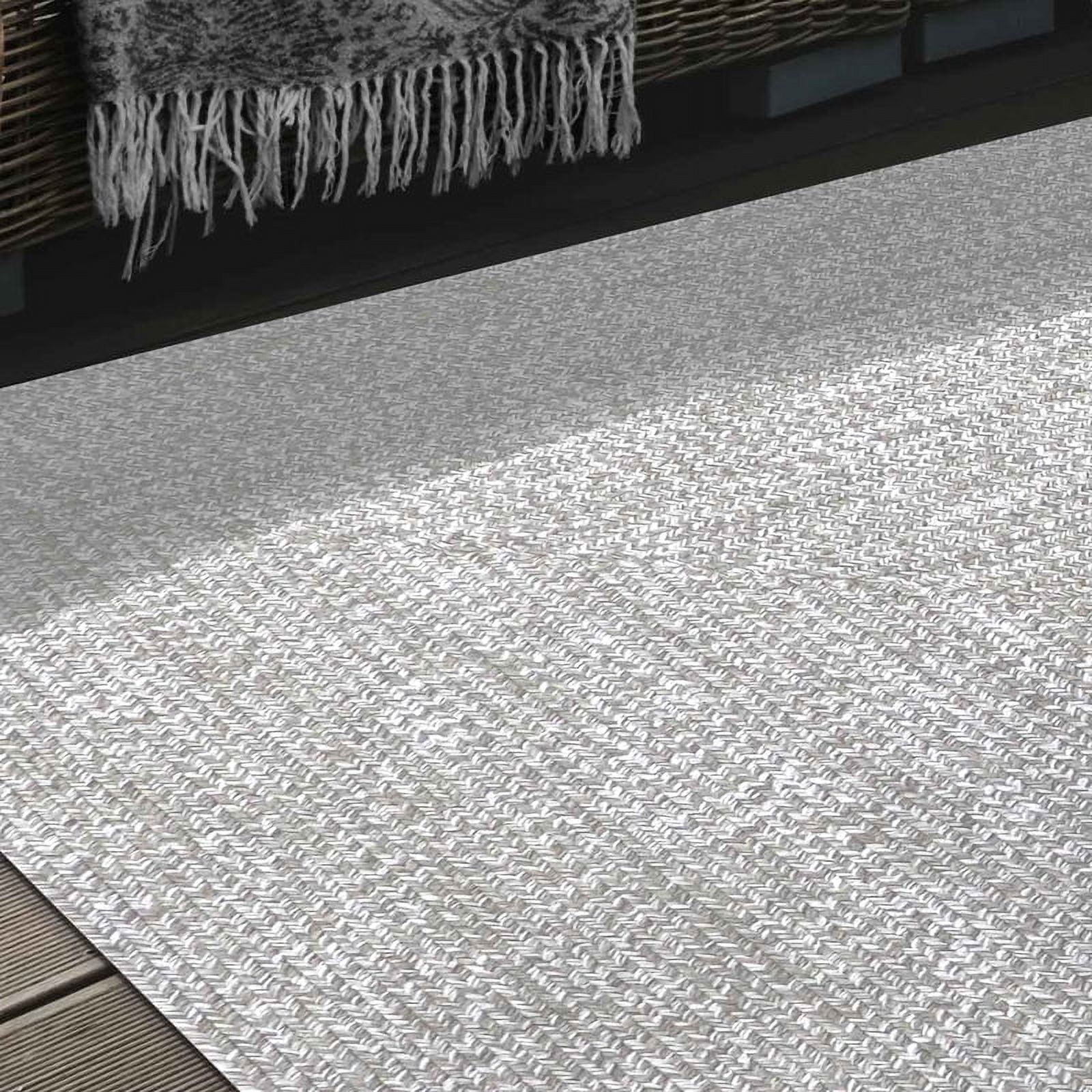 Superior Two-Toned Braided Indoor/ Outdoor Area Rug, Canvas/ White, 3' x 5'