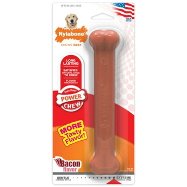 Nylabone Power Chew Original Bone Chew Toy Bacon Large/Giant - Up to 50 lbs. (1 Count)