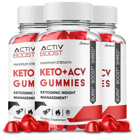 Activ Boost Keto ACV Gummies, Maximum Strength for Weight Management, Apple Cider Vinegar, 3 Month Supply Dietary Supplement (3 Pack)