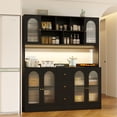 thumbnail image 2 of RichYa Kitchen Pantry with RGB LED Light,3 Drawers Hutch Storage Cabinet with Doors & Adjustable Shelves,Cupboard Buffet for Dining Room,Black, 2 of 8