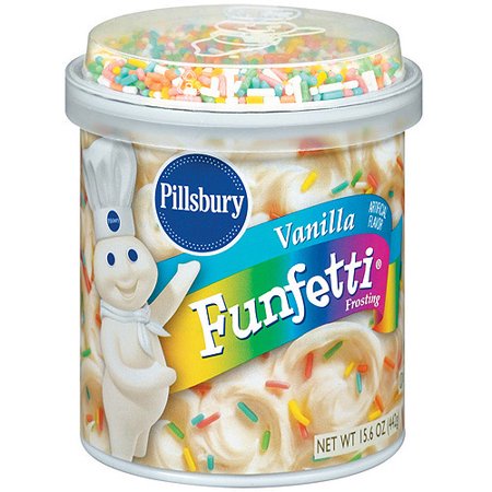 Pillsbury Funfetti Halloween Vanilla Frosting - 2 Pack, Orange Colored Frosting, Net Wt 15.6 Oz Each