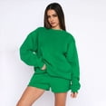 thumbnail image 4 of Suéteres de Cuello Redondo de de Gran Tamaño para Mujer, Tops Bonitos para Otoño e Invierno, Ropa Preppy para Chicas Adolescentes Verde XL, 4 of 9