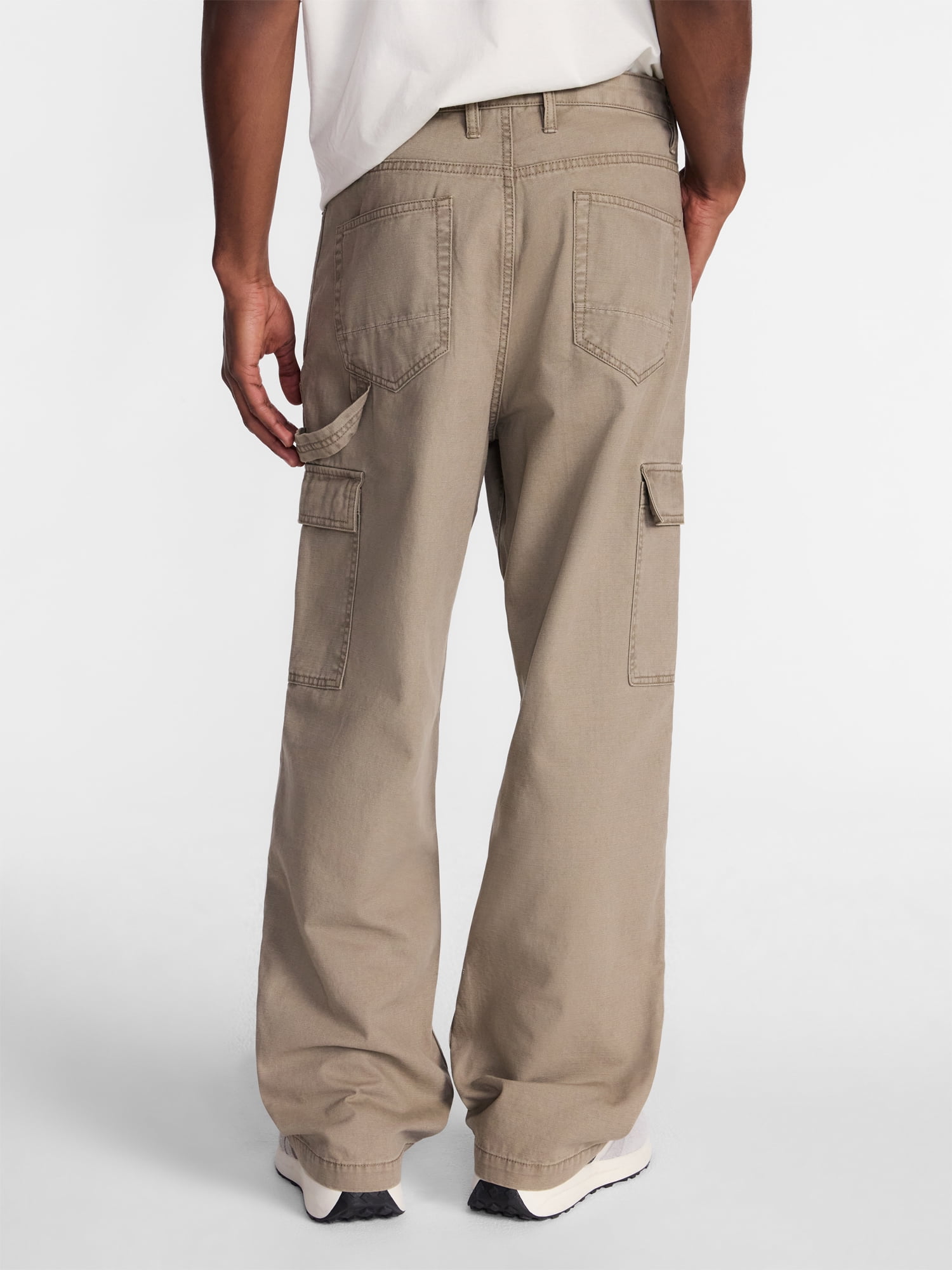 No Boundaries 100% Cotton Loose Fit Carpenter Pants, Men's Sizes 28-44