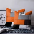thumbnail image 2 of Orange Grey Geometric 24x24 Pillow Covers Set of 2, Modern Black White Abstract Art Throw Pillow Covers Decorative Couch Cushion Case, Microfiber Square Pillowcases for Bedroom Car Living Room, 2 of 7