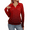 186#Red, variant on Long Length Sleeve Womens Tops Gradient Color Casual V Neck Polo Shirts Business Work Blouses Tunic Top Red XL