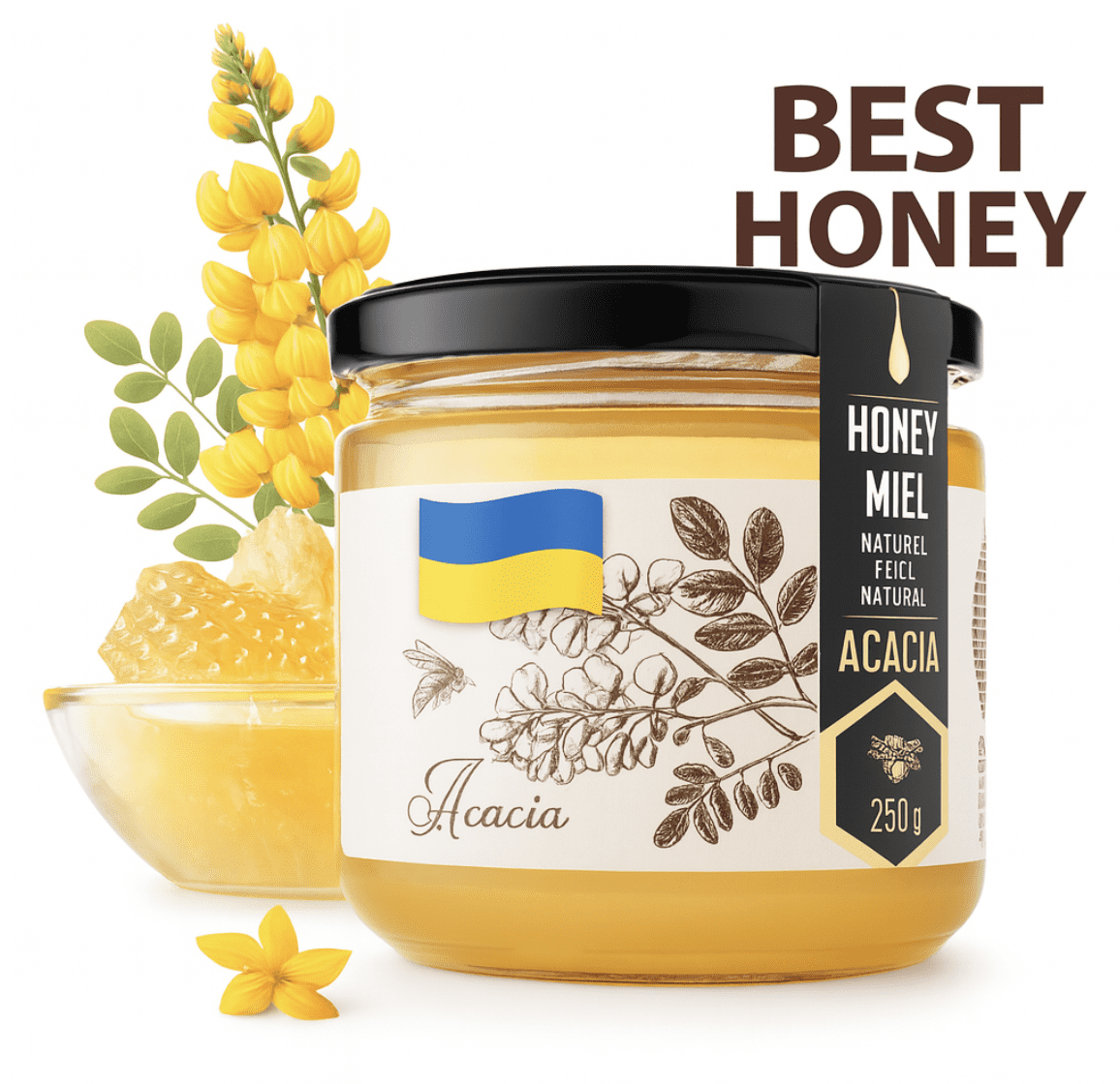 HONIGMA Acacia Honey | Ukrainian | Pure | Unpasteurized