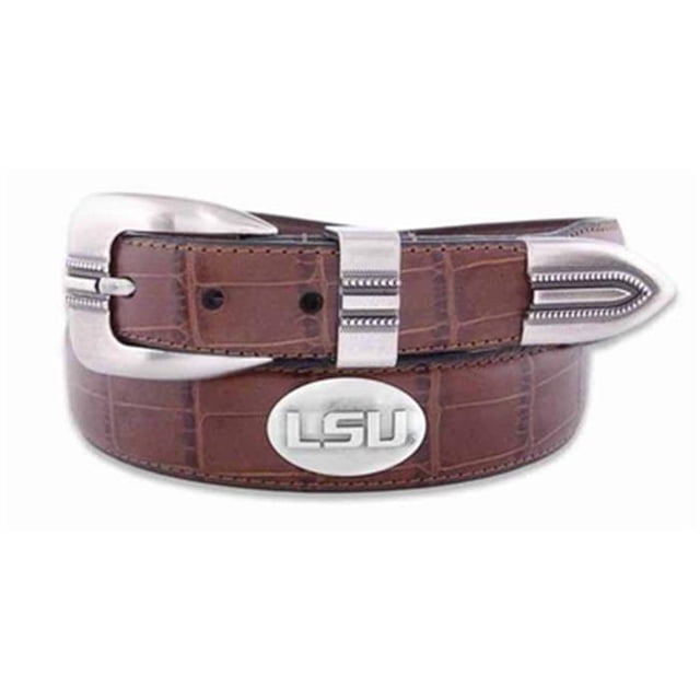 ZeppelinProducts LSU-BOLPTCRC-TAN-36 LSU Concho Croc Tan Leather Belt- 36 Waist