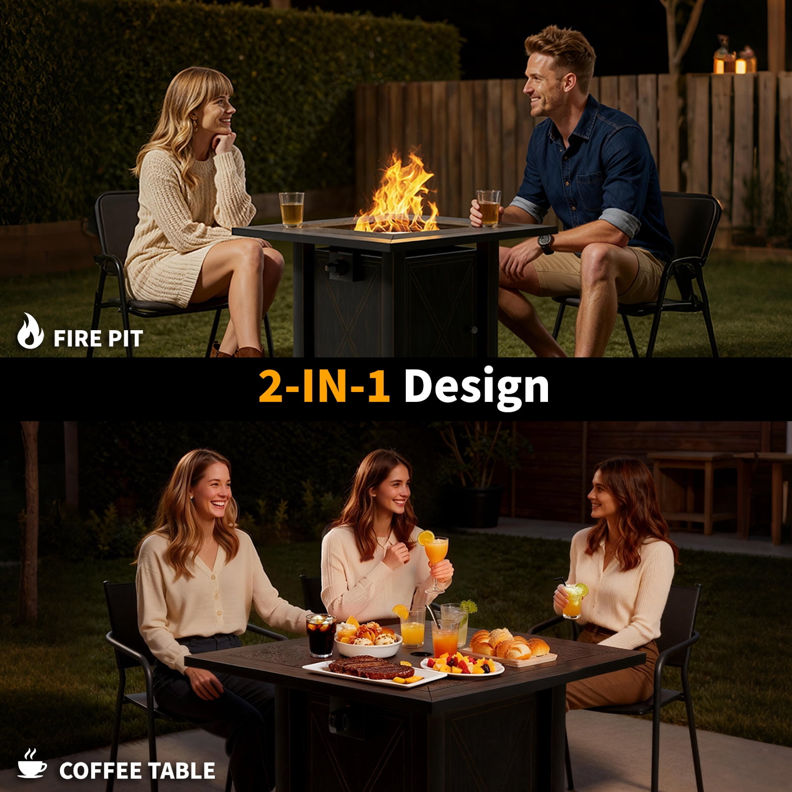 Sierah Style Outdoor Stove 50000 BTU Propane Metal Fire Pit Table with Rust Resistant