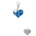 thumbnail image 2 of Delight Jewelry Silvertone Royal Blue Enamel Heart with Paw Prints - Silvertone Clip on Charm with Clear Crystal Drop, 2 of 4