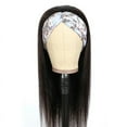 thumbnail image 6 of 3/4 Half Wigs - Straight Human Hair HeadBand Wigs, Long Malaysian Remy Hair, Glueless, Full Machine Made Wigs for Women & Girls, 6 of 7
