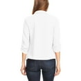 thumbnail image 3 of Women's Casual Office Wear Open Draped Front 3/4 Sleeves Basic Solid Blazer Jacket S-3XL, 3 of 3