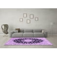 thumbnail image 3 of Ahgly Company Indoor Square Medallion Purple Traditional Area Rugs, 8' Square, 3 of 4