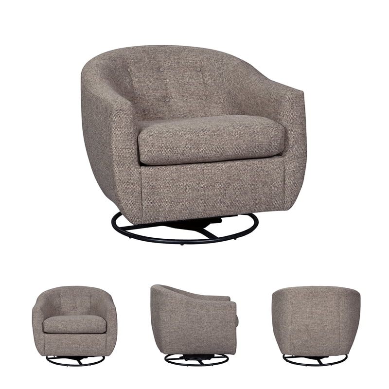 Ashley Tufted Polyester Glider Rocking Chair, Taupe