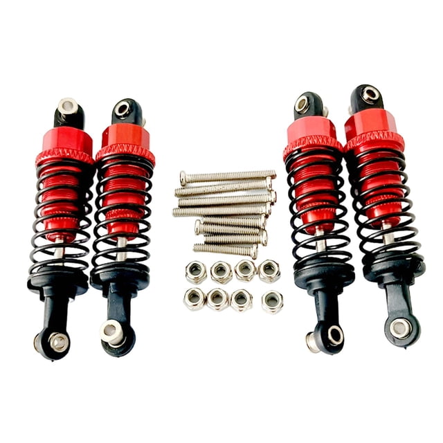 4 piezas de amortiguadores para coche RC, piezas de metal para control remoto Rojo