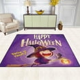 thumbnail image 3 of Coolnut Halloween Flying Little Witch On Purple Lightweight Carpet Mats, 5'3" x 4' Area Soft Rugs, Floor Mat Rug Home Decoration for Kids Room Living Room, 63"x 48", 3 of 6