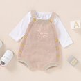 thumbnail image 6 of YOUI-GIFTS Summer Baby Girl Bodysuit Jumpsuit Sun Embroidered Knitted Strap Outfits, 6 of 7