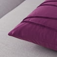 thumbnail image 5 of Decor Ur Space Pack of 2 Striped Velvet Throw Pillow Covers Modern Decorative Couch Throws Square Soft Cozy Pillowcases for Winter Bed Sofa Cushion Living Room (Dark Purple, 20" x 20"), 5 of 5