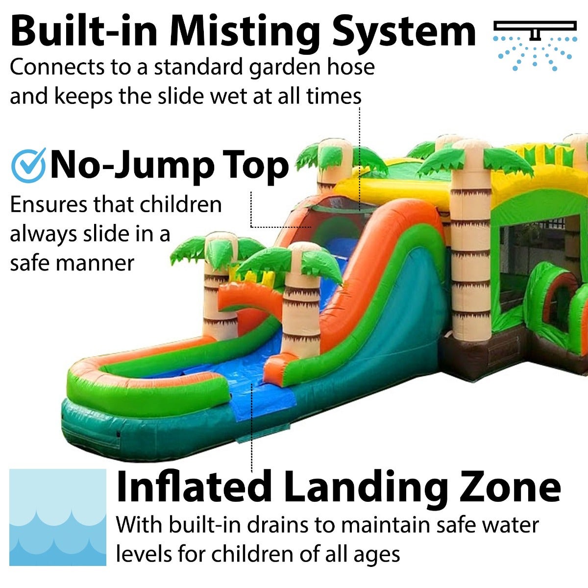 TentandTable Mega Inflatable Water Slide Bounce House Combo with Blower, Tropical