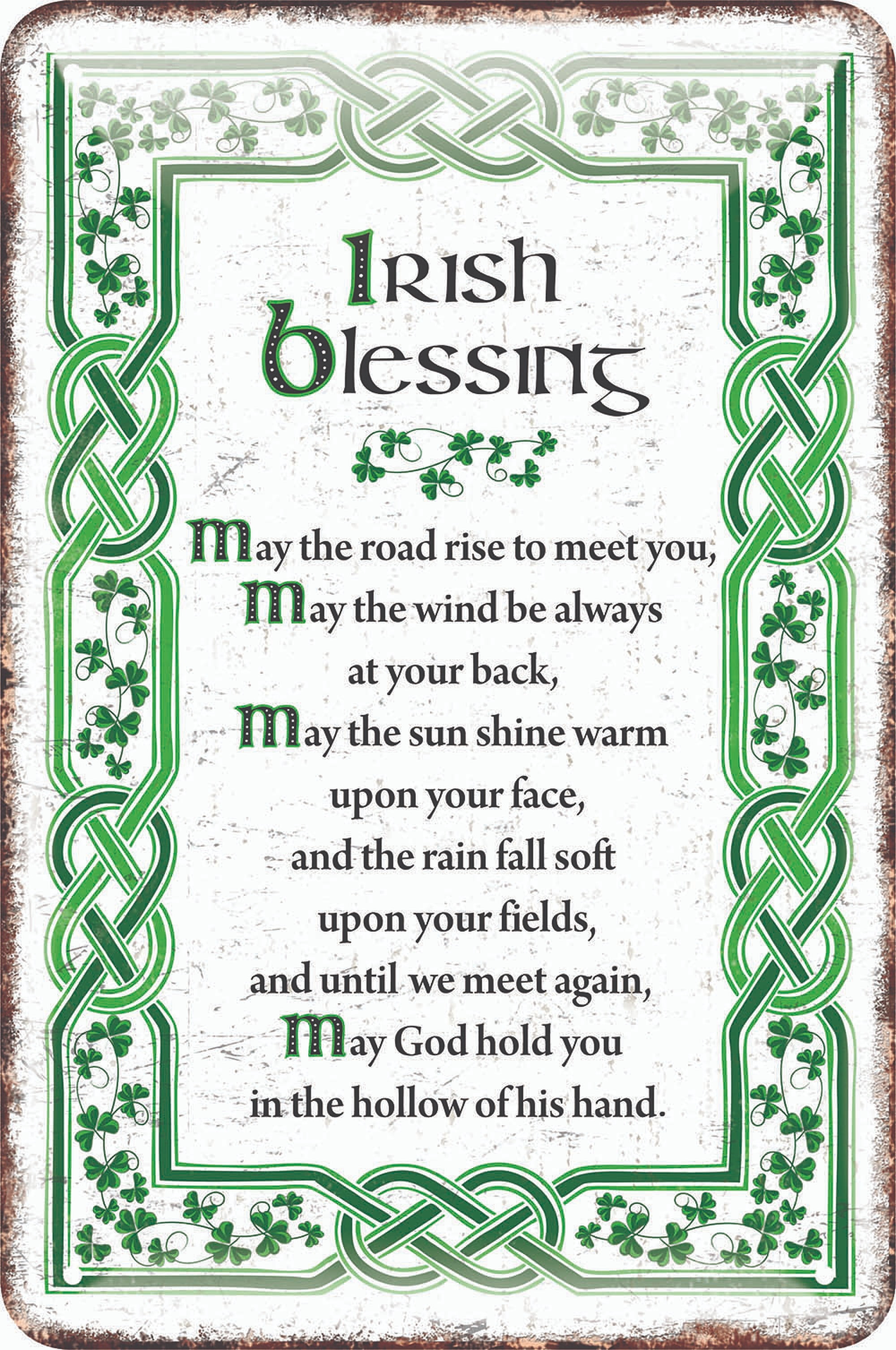 Irish Metal Sign with Blessing Saying Celtic Design 12” x 8” - Walmart.com