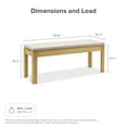 thumbnail image 3 of Mopio Logan Upholstered Beige 55" Dining Bench, Modern Farmhouse Solid Wood with light wire brush for Dining Room and Kitchen, 3 of 10