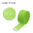 thumbnail image 2 of Unique Bargains Lace Trim 10 Yards 1.6 Inch Flower Elastic Lace Ribbons for Package Decoration Wedding Headbands Green, 2 of 5