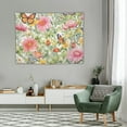 thumbnail image 2 of COMIO Wild Flower Tapestry Floral Plant Tapestries Watercolor Flowers in Pink and Yellow Colors Nature Scenery Butterfly Tapestries for Bedroom, 2 of 7