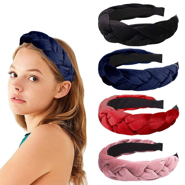Laklulu Cinta de Felpa de Terciopelo para Mujer Cinta para el Cabello de Punto Cruzada Cruzada para niñas Color sólido Accesorios para el Cabello Suaves y Lindos Champú para Citas de Viaje