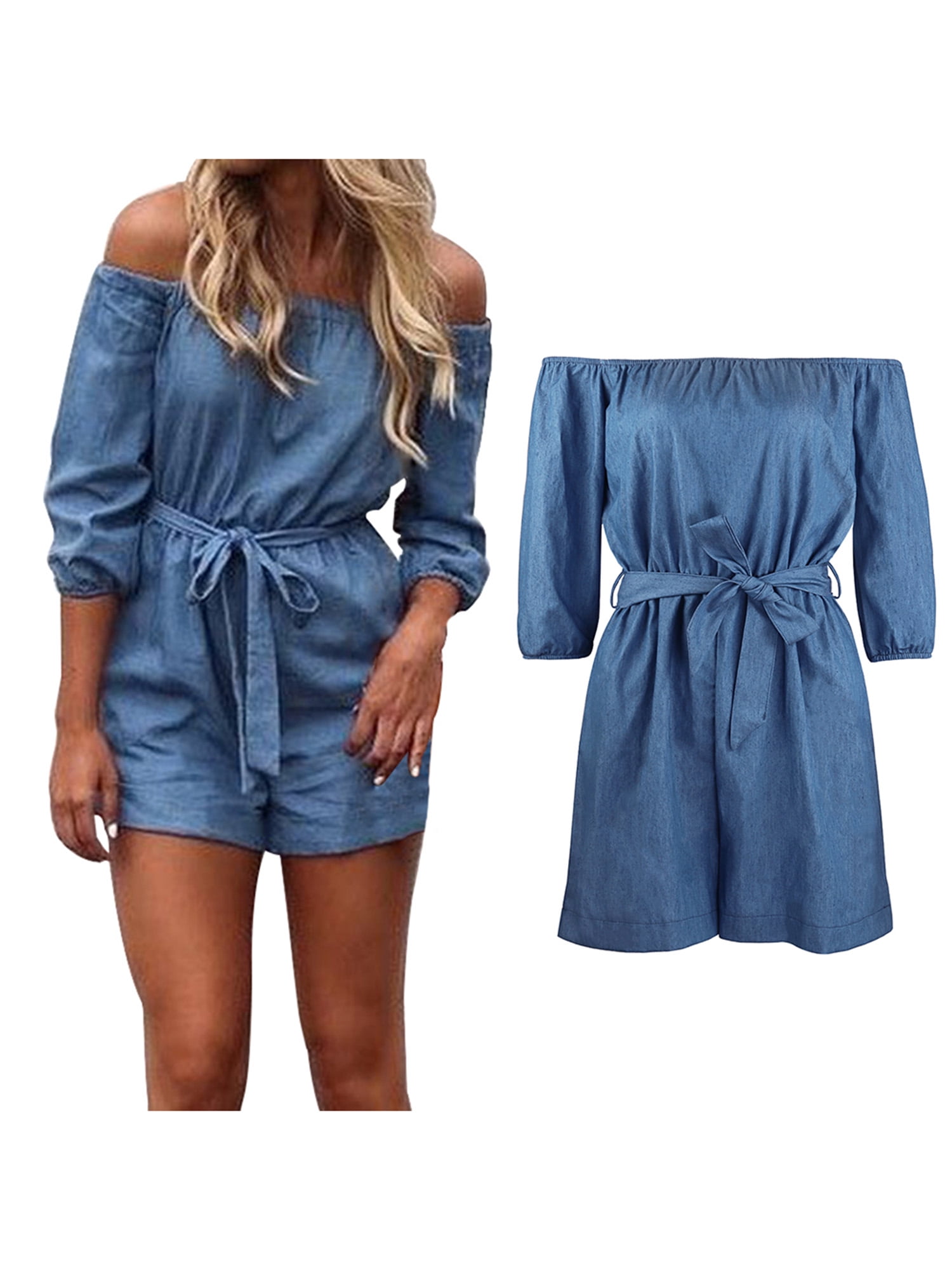 blue short jumpsuit