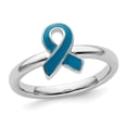 thumbnail image 1 of Sterling Silver Blue Enameled Awareness Ribbon Ring, 1 of 4