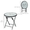 thumbnail image 3 of Outsunny Table Pliante d'Extérieur de 18 Pouces, avec Dessus en Verre Trempé, Blanc, 3 of 10