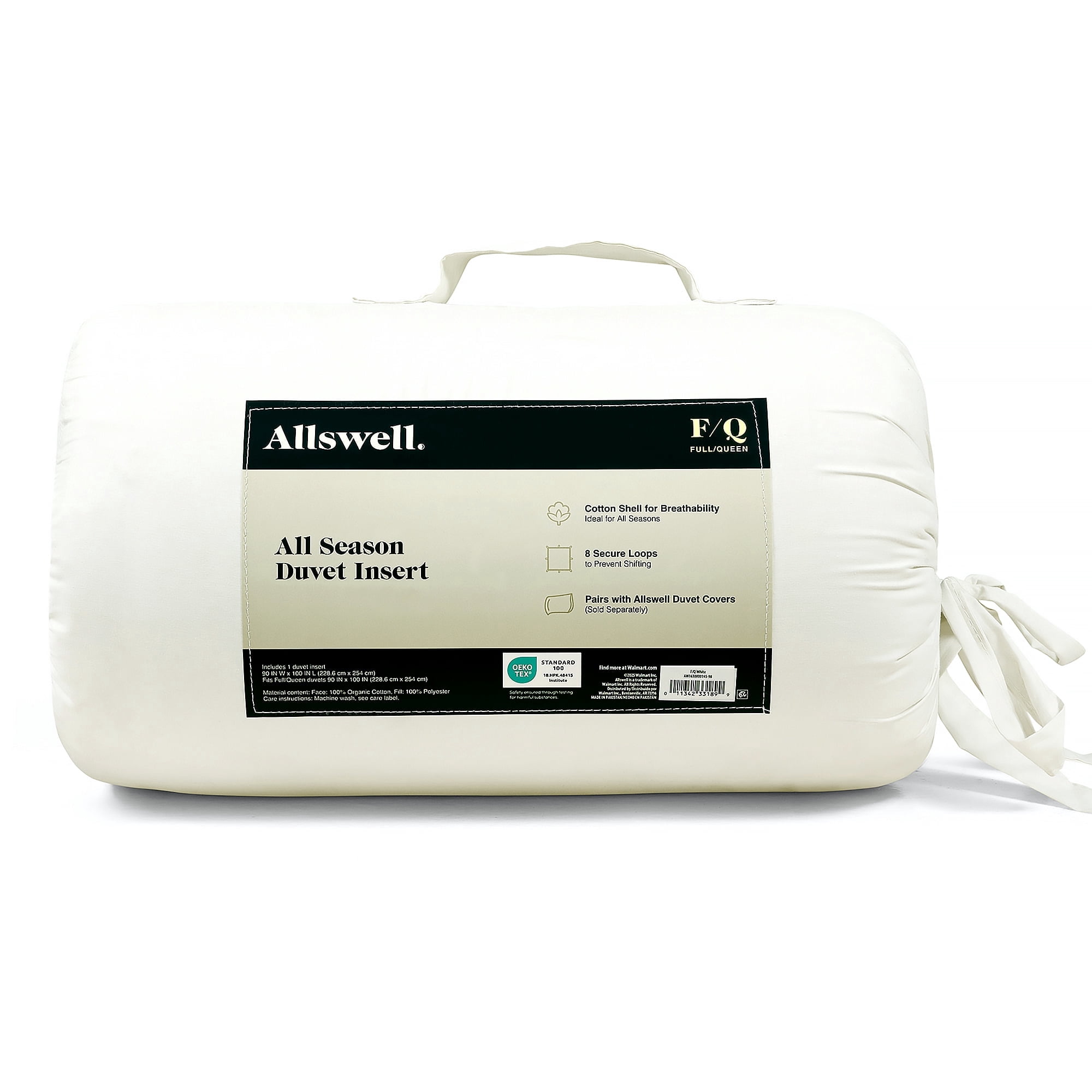 Allswell All Season Duvet Insert, Full/Queen, White, Breathable