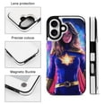 thumbnail image 3 of Compatible with iPhone 11 12 13 mini 14 15 16 Pro Max Plus Wallet Case with Card Holder, PU Leather Kickstand Card Slots Case ( Woman Superhero, iPhone 12 Pro), 3 of 7