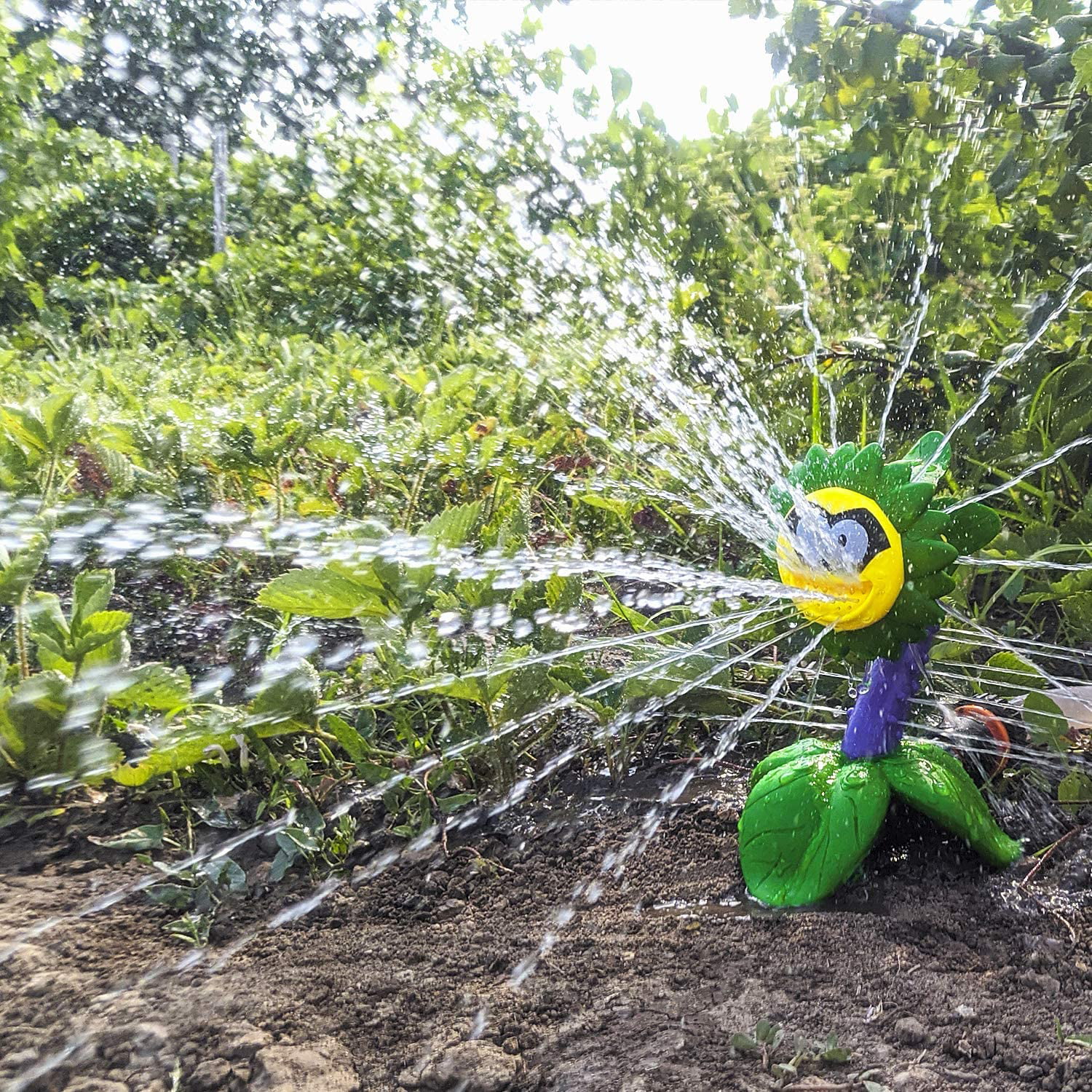 Sprinkler Toy for Babies and Toddlers Outdoor Water Toys Lifetime Replacement Guarantee Backyard Sunflower Sprinkler Toy with Wiggle Tubes Attaches to Garden Hose Kids Sprinklers for Yard Flower