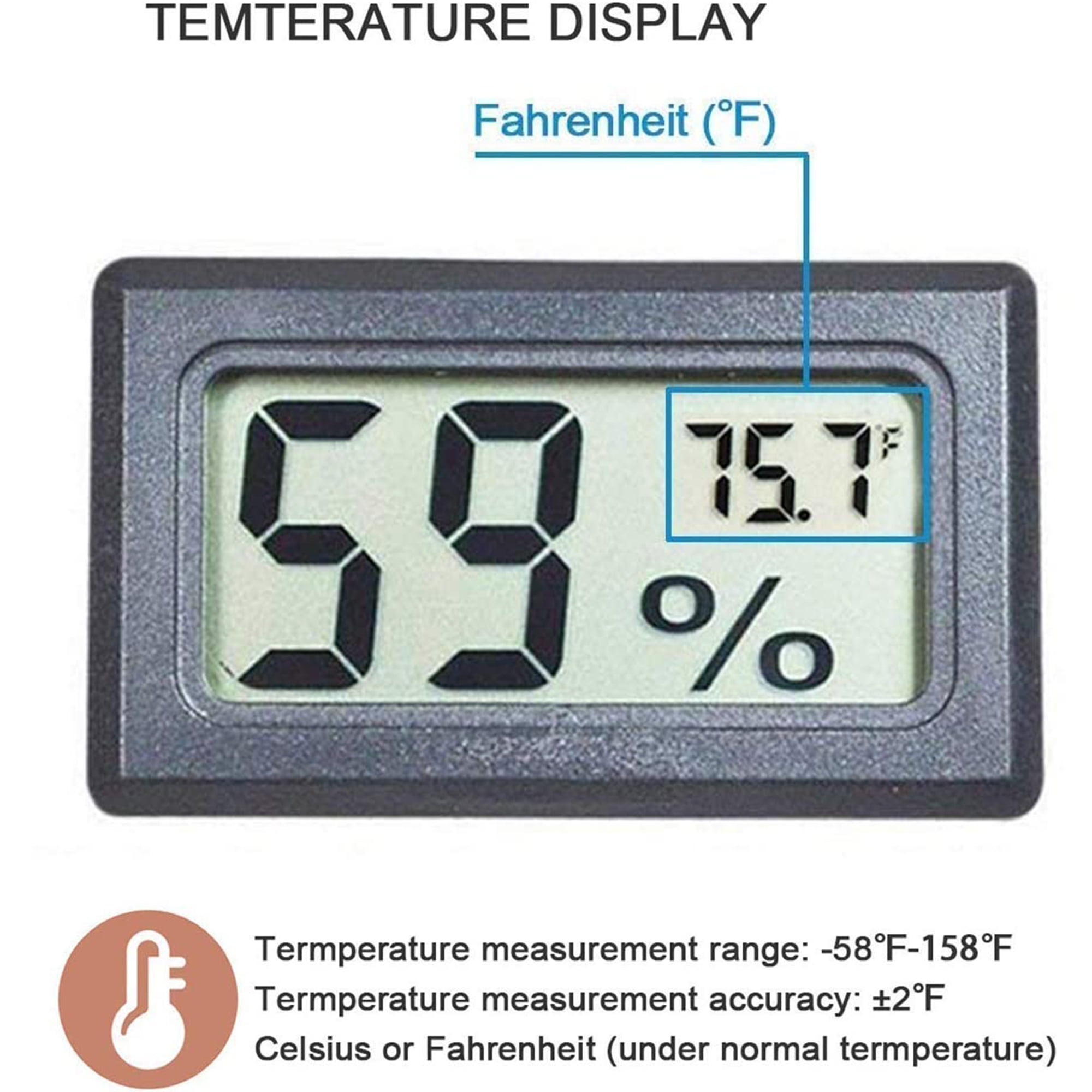 Elbourn 1Pack Mini Thermometer Hygrometer, Small LCD Digital Temperature  Humidity Meter Thermometer and Humidity Gauge Celsius Display for  Cars/Home/Office/Greenhouse/Incubator() 