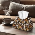 thumbnail image 4 of COEQINE Tissue Box Organizer Rectangular Tissue Container Napkin Tissue Box Cover PU Leather Tissue Case Holder for Home Bedroom Dresser, Dining Table, Halloween Skull Sunflower Daisy Cobweb, 2 PCS, 4 of 7