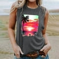 thumbnail image 2 of Jewelreauty Women Casual High Neck Tank Tops Summer Sleeveless Graphic Tunic Tee Workout Gym Blouses (M, Dark Gray), 2 of 5