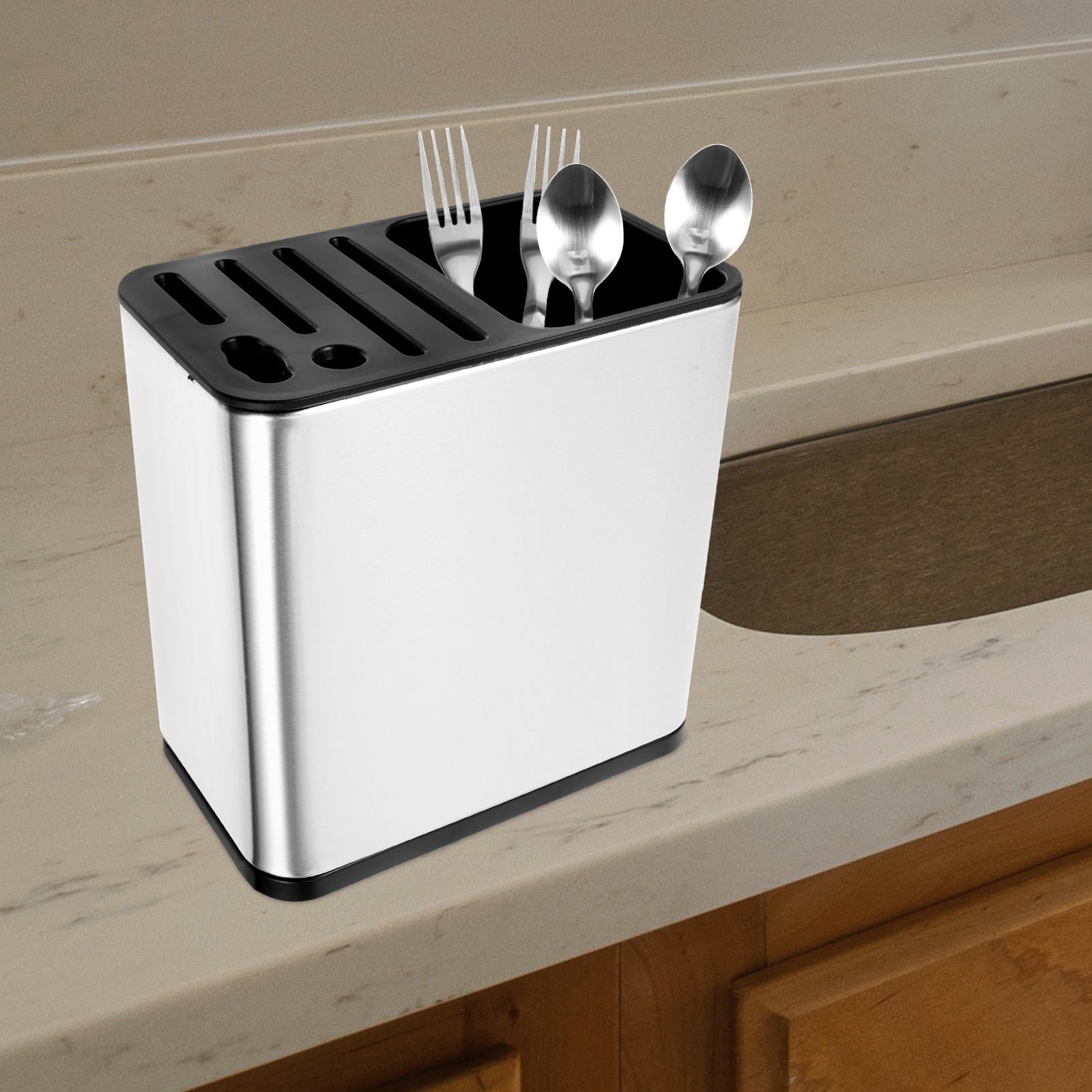 UPGRATOR 1Pack Kitchen Utensil Holder Stainless Steel For Cooking Utensils And Knife Storage In Minimalist Design