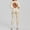 Beige, variant on Womens Long Sleeve Workout Jumpsuit Contouring Seams Backless Bodysuit Yoga Rompers Catsuit