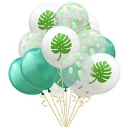 AkoaDa 15Pcs/Set Flamingo Leaf Transparent Wave Point Balloon Set Party Supplies US