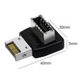 thumbnail image 3 of JShteea Adaptador encabezado interno Tipo-C frontal Convertidor 90 grados USB 3.1 Tipo-E (A), 3 of 6