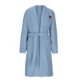 thumbnail image 6 of Fanxing Womens Classic Fleece Robes with Belt Soft Fuzzy Plush Bathrobes for Ladies Winter Warm Spa Housecoat Light Blue S, 6 of 8