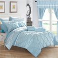 thumbnail image 1 of Chic Home CS0579-US Pince Plissée Conception Réversible Chevron Modèle Couette Ensemble avec Draps & 44; Traitements de Fenêtre et Oreillers Décoratifs - Bleu - Très Grand - 20 Pièces, 1 of 1