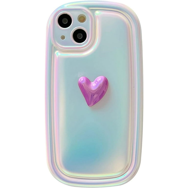 Holographic Heart Phone Case Compatible with iPhone 13 Pro