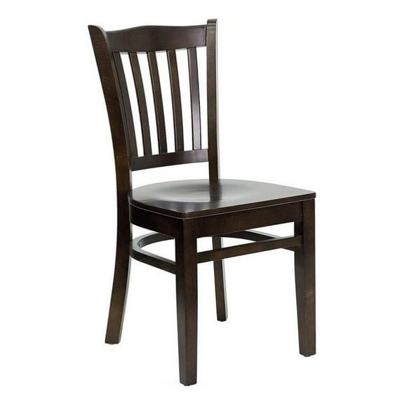 Bowery Hill 17.75" Modern Wood Restaurant Dining Chair in Walnut