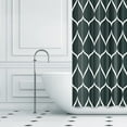 thumbnail image 2 of Black Dark Green Geometric Small Shower Curtain,Waterproof Design and Polyester,Quick-Drying,Weighted Hem,Short Shower Curtains Set for Bathroom W 36 x H 72,Durable and Washable with 8 Hooks, 2 of 6