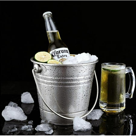 

Ice Bucket Scoop and Carry Handles for Parties Backyard Barbecues Picnics and Camping Heavy Duty Stainless Steel for Outdoor Bar Use