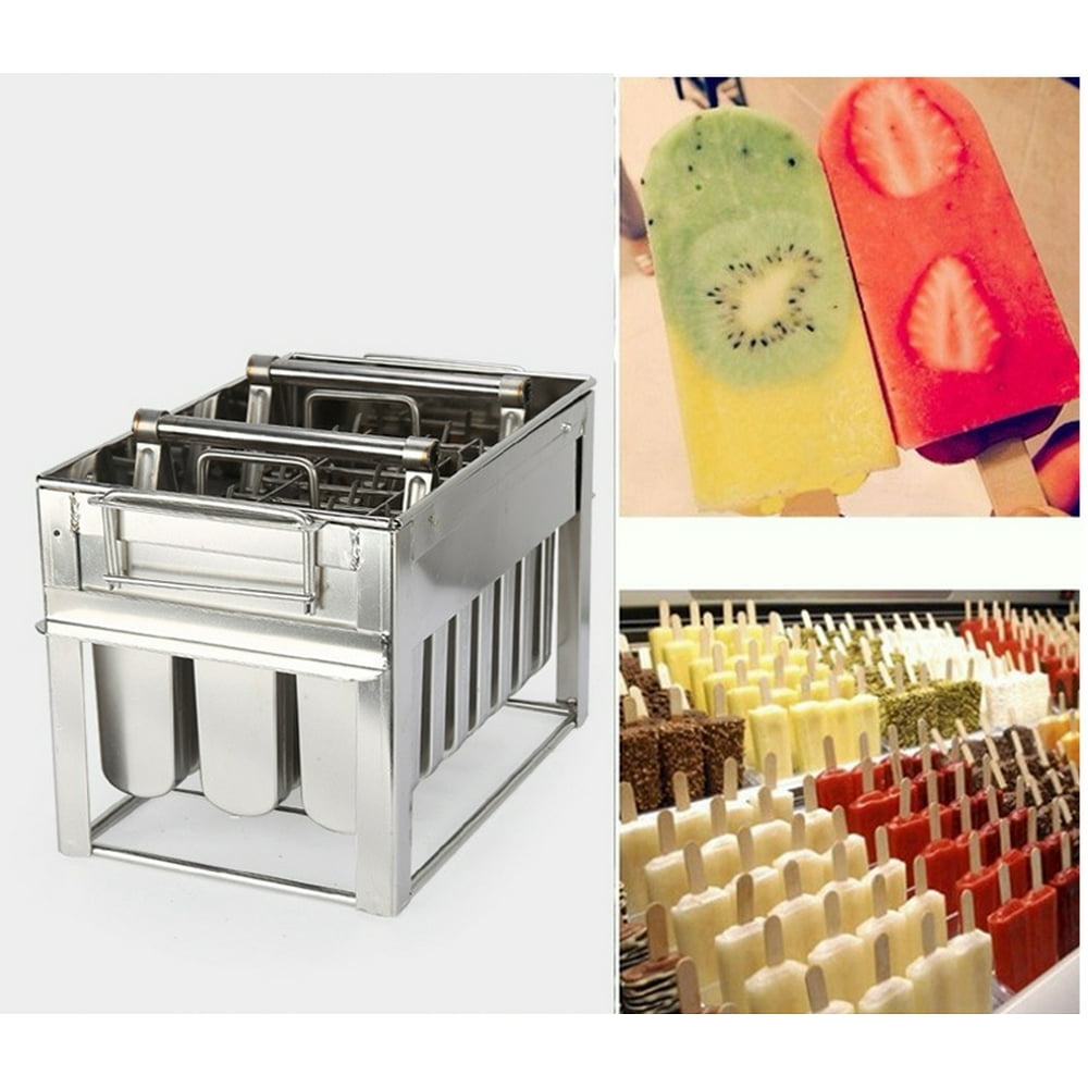 INTBUYING Popsicle Molds Ice Pop Maker Round Head Stainless Steel Ice Lolly Mold Ice Cream Pop