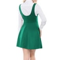 thumbnail image 3 of MODA NOVA Junior's Overall Pinafore Dress Button Decor Above Knee Suspender Skirt, 3 of 7