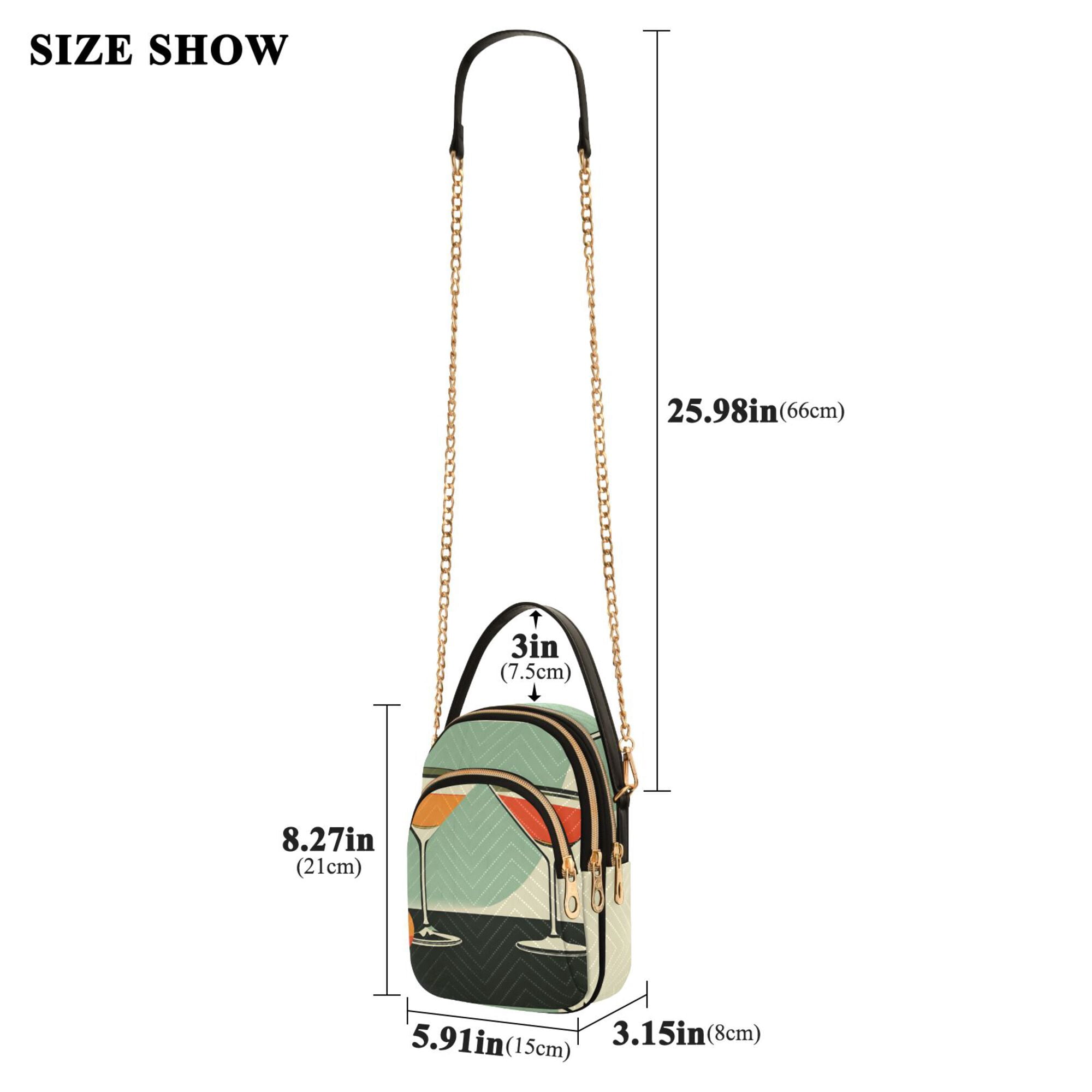 FORMRS Crossbody Bag for Women Quilted Travel Shoulder Cell Phone Purse with Chain Strap Handbag, Red Glasses