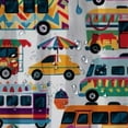 thumbnail image 5 of Shiartex Truck Shower Curtain, Ice Cream Doughnut Burgers Pizza Sushi Hotdog Colorful Food Truck Illustration, Cloth Fabric Bathroom Decor Set with Hooks 69x72, 5 of 7